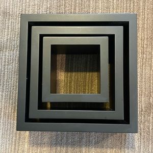 Floating solid wood wall cubes (color:  black)